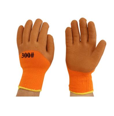 China Terry Latex Dipped Gloves Heat Professional Latex Foam Velor Velvet Non-slip Wear-Resistant Glove Winter Work Wear Protection Glove for sale