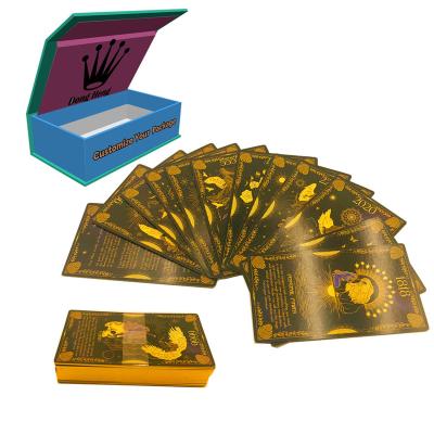 China Paper or PVC Top Quality Factory Custom Printing Gold Gilt Edges Paper Oracle Affirmation Game Deck Cards Tarot Cards With Guidebook for sale