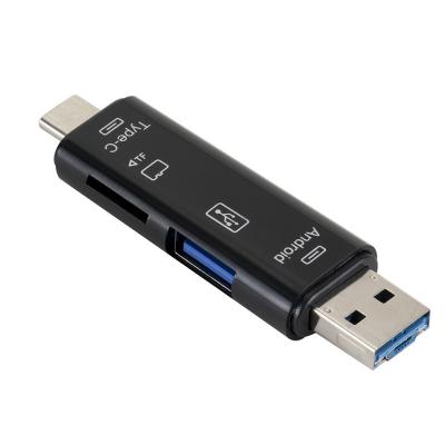 China Pro 5in1 USB-C Type-C Micro USB 3.0 SD OTG Memory Card IUSB Reader Adapter for sale