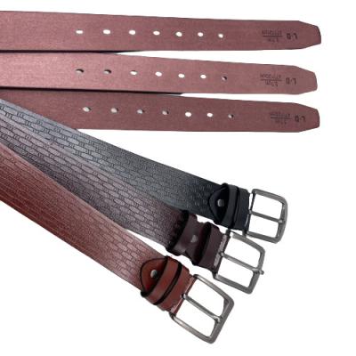 China Men's business stock lot leather belts with 40+ textures embossing super-fiber exterior optional pin to buckle belts for casual men for sale