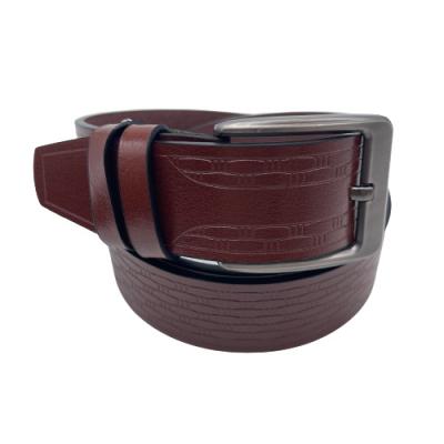 China Cheap high quality men business leather belts in stock with 40+ textures embossing outer metal pin buckle optional belts for sale