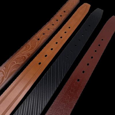 China Men's Deals Fast-Delivery In Cheap 48H Leather Belts Lots In 40+ Stock Textures Embossing Metal Pin Buckle Exterior Optional Belts for sale