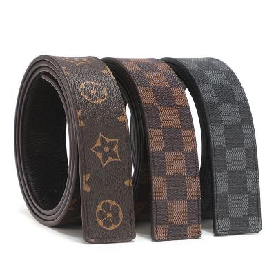 China Cowhide Leather Plaid First Layer Automatic Buckle Belt Crocodile Casual Style Automatic Buckle Belt for Men Fashion for sale