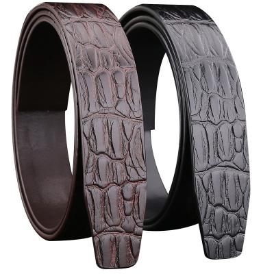 China Duable Top Layer Single Layer Crocodile Texture Back Leather Belt With Automatic Buckle For Men's Business for sale