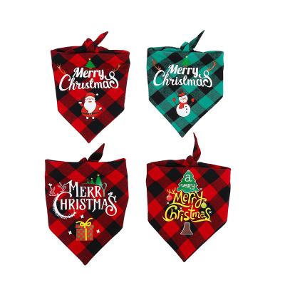 China Viable Direct Custom Viable Triangle Cotton Bandanas Christmas Pet Factory Supplies Main Pet Scarf For Dog Cat for sale