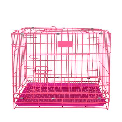 China Breathable High Quality Double Door Metal Dog Cage Multiple Metal Luxury Small Pet Display Dog Cages Foldable for sale