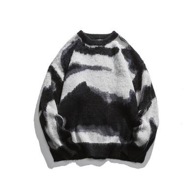 China Anti-wrinkle youth fashion hip hop pullover loose tie-dyed round neck sweater for men for sale