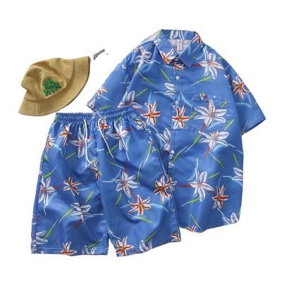 China Wholesale Men's Anti-pilling Beach Vacation Fancy Beach Pants Hawaiian Cardigan Shirts for sale