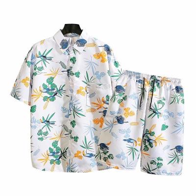 China Lovers Beach Vacation Anti-pilling Shorts Sleeved Hawaiian Shorts Costume Shirt Wholesale for sale