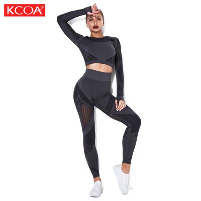 China KCOA Breathable Newcomer Sports Nylon Womens Yoga Fitness Sets Long Sleeve for sale