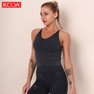 China Antibacterial Custom Gym Good Quality Yoga Top Sleeveless Compression Bra For Women for sale