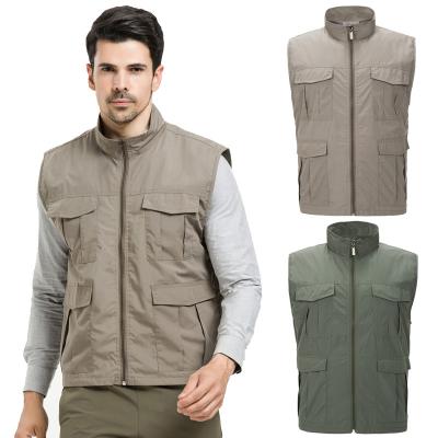 China Good Polyester Multi-pocket Work Vest Anti-Shrink Fishing Vest For Men for sale