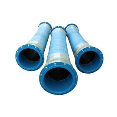 China Wear Resistance Large Diameter Industrial Flexible Water Suction And Discharge Rubber Hose With Clamp for sale