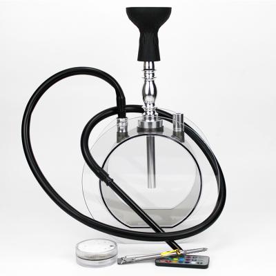 China Eco-friendly round shesha hookah shisha shisha hookah smoking acrylic hookah with led lighter for sale