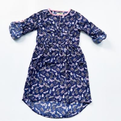 China new printed Anti-wrinkle polyester girls dress for sale