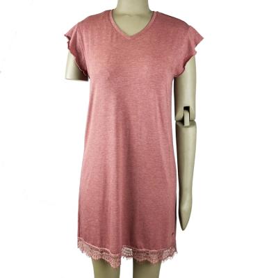 China Wholesale New Summer Ladies Nightgowns Thin Casual Simple Short Sleeved Dress Breathable for sale