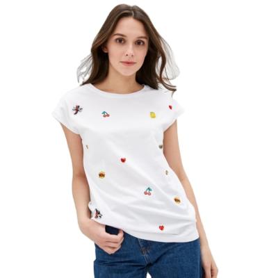 China Custom Embroidery Casual And Summer Cotton High Quality Women's T-Shirt for sale