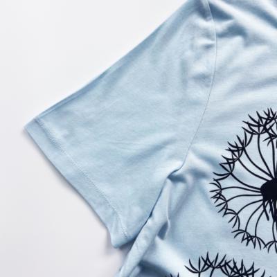 China Chinese Style Selling Ladies T-shirt Cotton Dandelion Print O-neck Shortsleeve T-shirt for sale