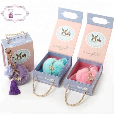 China Factory Direct Wholesale Eternal Gift and Fur Rose Flower Ball Key Chain for sale