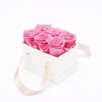 China Preserved Roses Flower Accept Custom Brand Name Eternal Roses Box Preserved Roses Gift Box For Valentine's Day for sale