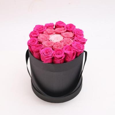 China Blossom Beauty Beast Forever Preserved Cut Rose Handmade Eternal Round Velvet Fresh Roses In A Box for sale