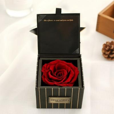 China 2019 Festival Decoration Party Best Selling Stabilized True Touch Preserved Flower Rose With Silk Box Eternal Life for sale