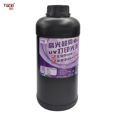 China Hard Soft Epson UV Varnish Liquid For UV Printer Ricoh Konica High Transparency for sale