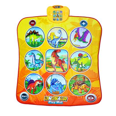 China New Designed Outside Non-slip Dino Dinosaur Musical Play Mat Floor 1 Inch Foam Dancing Challenge Puzzle 83*71cm for sale