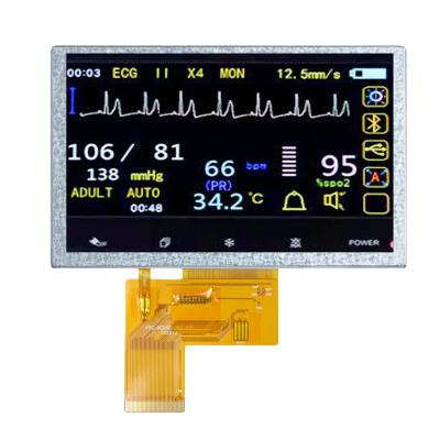 중국 IPS 타입 5인치 TFT LCD 디스플레이 800×480 해상도 높은 대비 비율 판매용