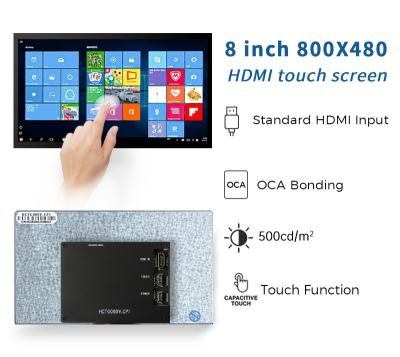 China 800*480 TN Type 8 Inch HDMI Display 500nits Brightness Fast Response for sale