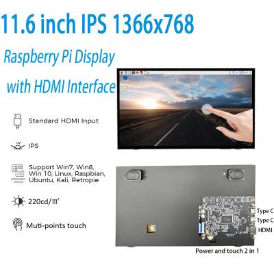 China 1366*768 Resolutie 11,6 inch HDMI LCD-scherm met brede kijkhoek Te koop