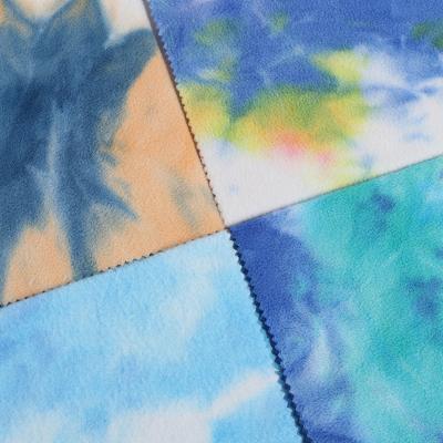 China Waterproof Free samples Knitted 100%polyester Winter Hoodie Fabric Tie Dye Polar Fleece Fabric for Coat Winter Clothes for sale