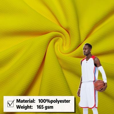 China Anti Pill Wholesale  Factory Price 100% Polyester Breathable  Matt Finish Honeycomb Sportswear Basketball Uniform Knitted Fabric for sale