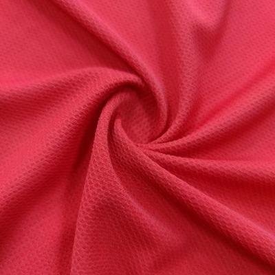 China Anti-Static New Fashion Solid Color Breathable Lightweight Casual Wear Mesh Fabric Polyester Waffle Fabric for Sports T-shirt for sale