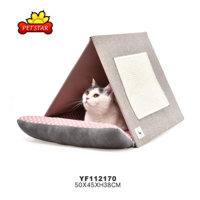 China Sustainable Portable Cute Luxury Cat Beds Cat Tent Bed Pet Bed Tents For Pet Cat for sale