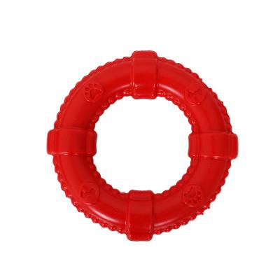 China Viable Red Soft Soft Cotton Rubber Plush Dog Barbell Rubber Chew Toy for sale