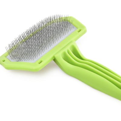 China Wholesale Eco-Friendly Sustainable Pet Grooming Mold Stainless Slicker Brush With For Pet, Cleaning Brush Pet Grooming Tool for sale