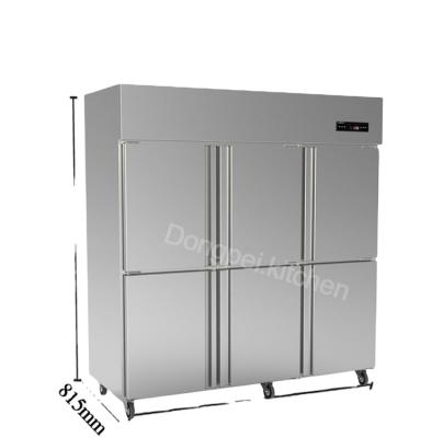 China Double-temperature Refrigeration Equipment 6 Door Upright Freezer Upright Freezer Commercial Refrigerator for sale