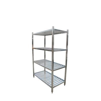 China Hot Selling 4 Tiers Commercial or Home Use Wire Shelf Stainless Steel Storage Shelves Popular Stainless Steel Wire Shelving for sale