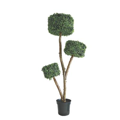 China Indoor Artificial Topiary Plant Three Round Shape Topiary Artificial Boxwood Topiary Plant for sale