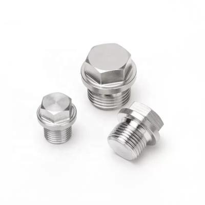 China 304 Stainless Steel Factory Price PT NPT G 304 Stainless Steel Hexagon Head Flange Screw Oil Pipe Plug for sale