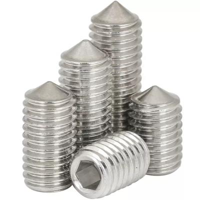 China Point Wholesale DIN 914 M3 M4 M5 M6 M8 M10 M12 Stainless Steel Cone Pointed Hex Socket Head Set Screw for sale