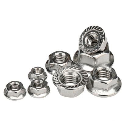 China Heavy Industry 304/201/316 Stainless Steel  GB6177 With Flower Teeth Flange Nuts M3 M4 M5 M6 M10 M12 M16 for sale