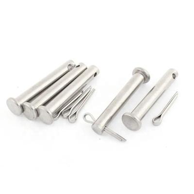 China 304 Stainless Steel In Stock 304 Stainless Steel GB882 Shaft Cotter Diameter 3-20 Round Flat Head Clevis Pin With Hole for sale