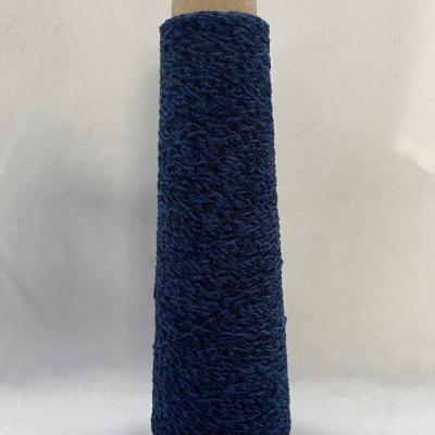 China Ring Spun Factory Supply Polyester Rayon Blend 12s/1 Chenille Velvet Viscous Black Blue Yarn Directly For Knitting for sale