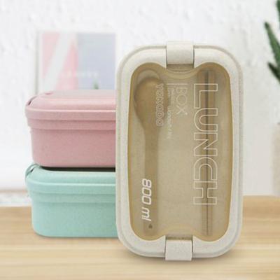 China Sustainable Wheat Straw 800ml Biodegrade Lunch Box Tiffin Box for sale