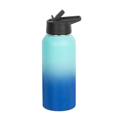 China Vial Sport Water Bottle Gradient Color Stainless Steel Beverage Insulated Water Bottle for sale