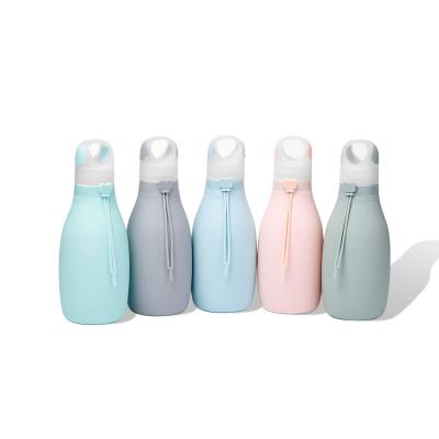 China Eco - Friendly 500ML Collapsible Silicone Sports Leak - Proof Collapsible Water Bottle for sale