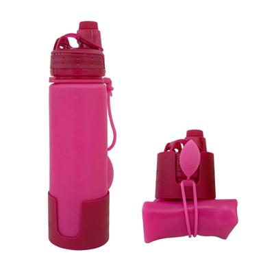 China OEM Leap Proof Travel Silicone Viable Foldable Collapsible Water Bottle for sale