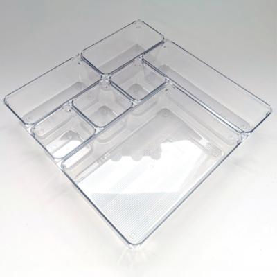 China Hot Selling Transparent Freestanding Organizer Stocked Amazon Combine 7 PCS Kitchen Container for sale